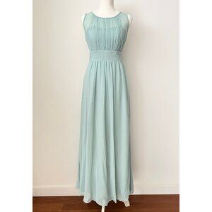 NWOT Little Mistress London Evening Dress Ball Gown Size 4P Pale Green Chiffon